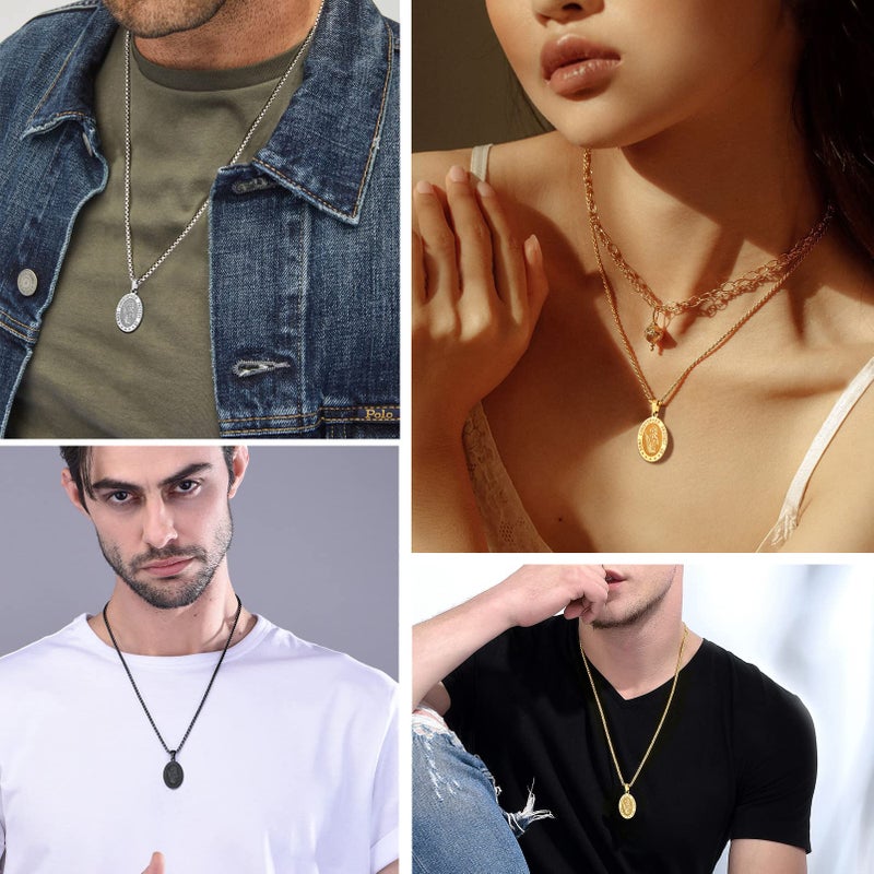 PROSTEEL Stainless Steel Saint Christopher Necklace Patron Medal Pendant Chain Religious Jewelry Men - Image 3